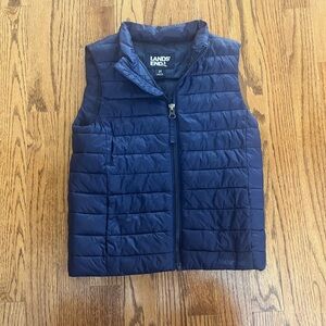 Lands' End Nay Blue Puffer Vest